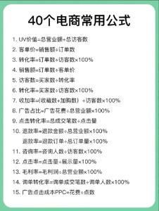 真心建议收藏!电商人必备的40个计算公式,真的太好了!